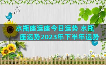 水瓶座运座今日运势 水瓶座运势2023年下半年运势